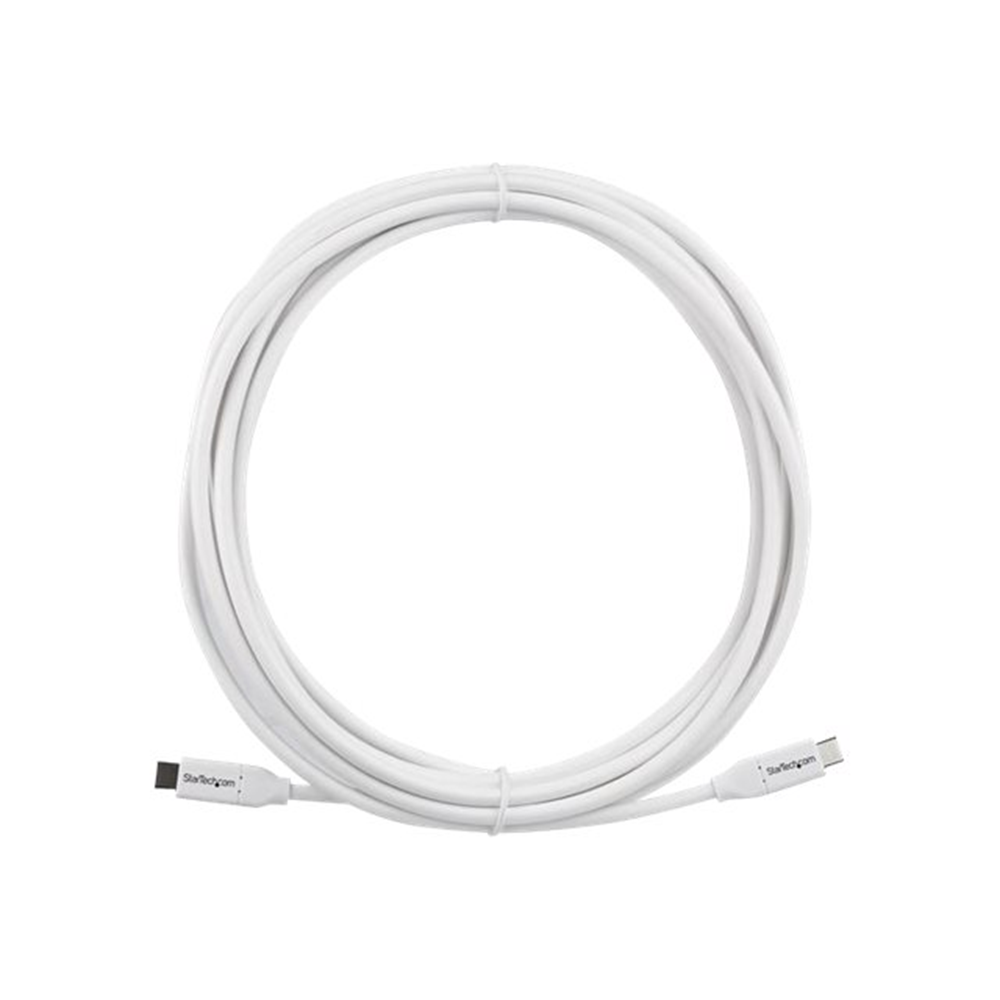 StarTech.com 4m USB-C naar USB-C kabel met 5A/100W PD - M/M - wit - USB 2.0 - USB-IF gecertificeerd - USB C oplaadkabel