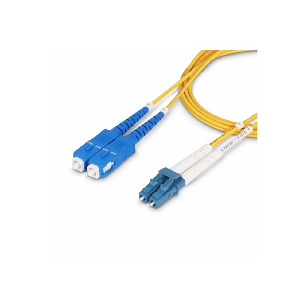 StarTech.com 50m (164ft) LC to SC (UPC) OS2 Single Mode Duplex Fiber Optic Cable, 9/125µm, Laser Optimized, 10G, Bend Insensitive, Low Insertion Loss - LSZH Fiber Patch Cord (SMLCSC-OS2-50M)
