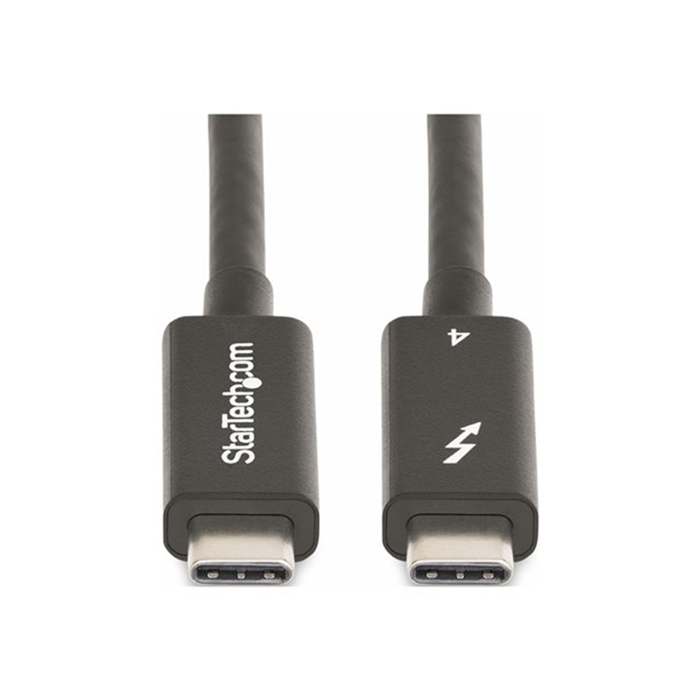 StarTech.com 6ft (2m) Active Thunderbolt 4 Cable, 40Gbps, 100W PD, 4K/8K, Intel Certified, Compatible w/Thunderbolt 3/USB 3.2/DisplayPort (A40G2MB-TB4-CABLE)