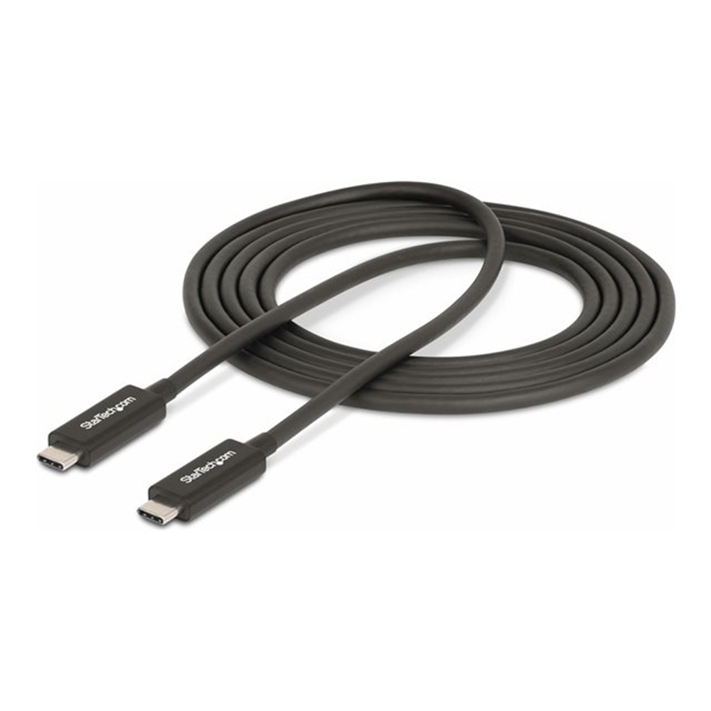 StarTech.com 6ft (2m) Active Thunderbolt 4 Cable, 40Gbps, 100W PD, 4K/8K, Intel Certified, Compatible w/Thunderbolt 3/USB 3.2/DisplayPort (A40G2MB-TB4-CABLE)